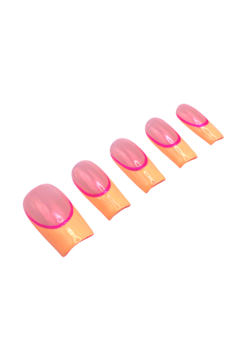 Peach French Tip Nails