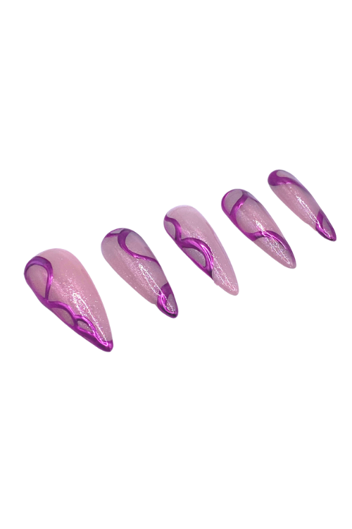Pink Swirl Nails