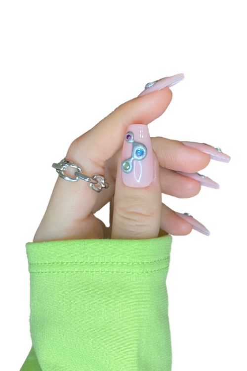 Press On Nails, 3D Nails, 3d Nail Art, Gem Nails, Silver Chrome Nails, Galaxy Nails