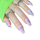 Press On Nails, 3D Nails, 3d Nail Art, Gem Nails, Silver Chrome Nails, Galaxy Nails