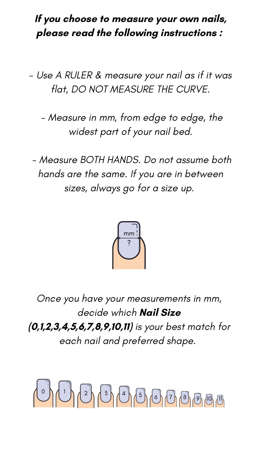 How to measure my nails press on nails